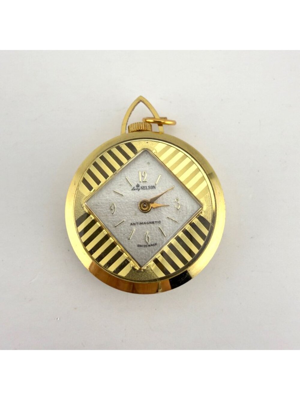 Vintage Lady Nelson Pendant Watch Gold Tone Swiss Movement Working